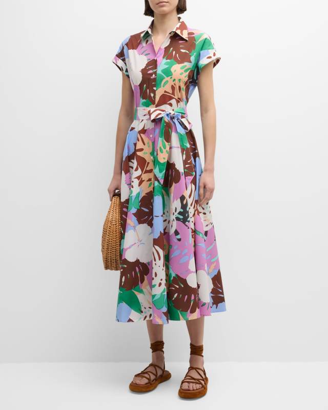 Danielle85 Floral-Print Poplin Midi Shirtdress